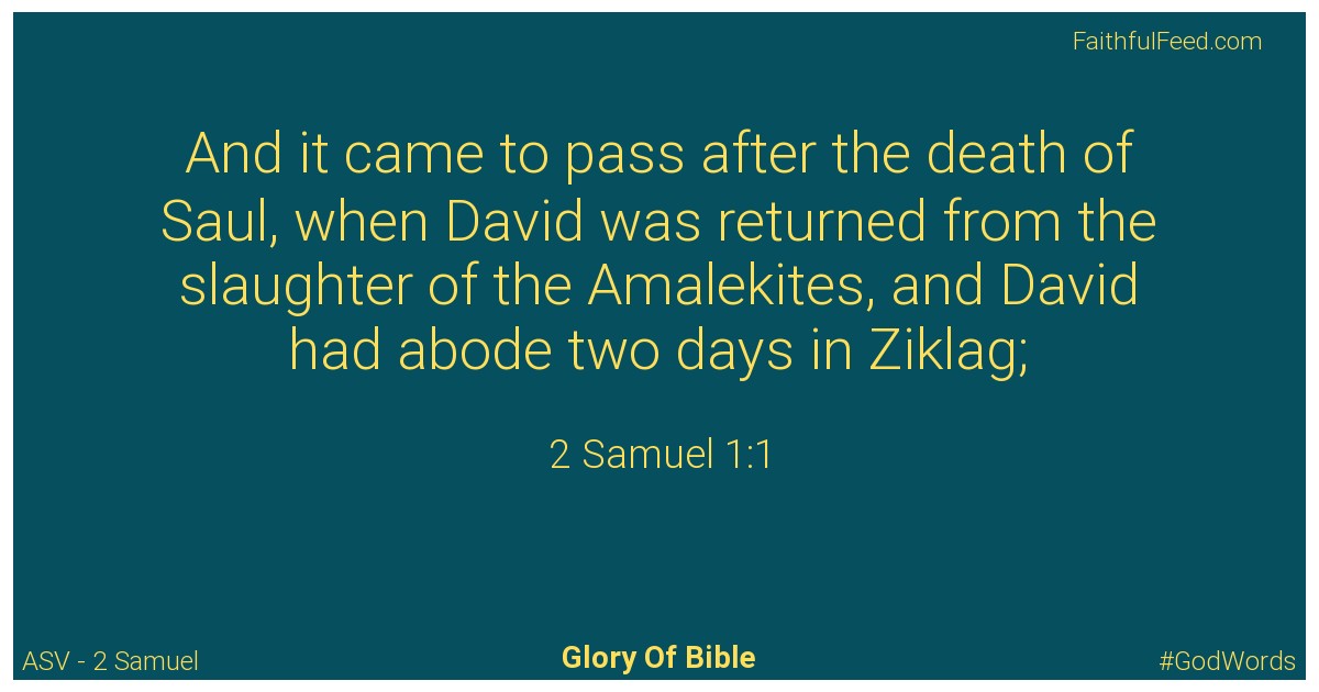 2-samuel 1:1 - Asv