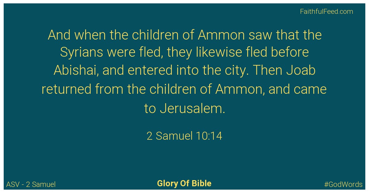 2-samuel 10:14 - Asv