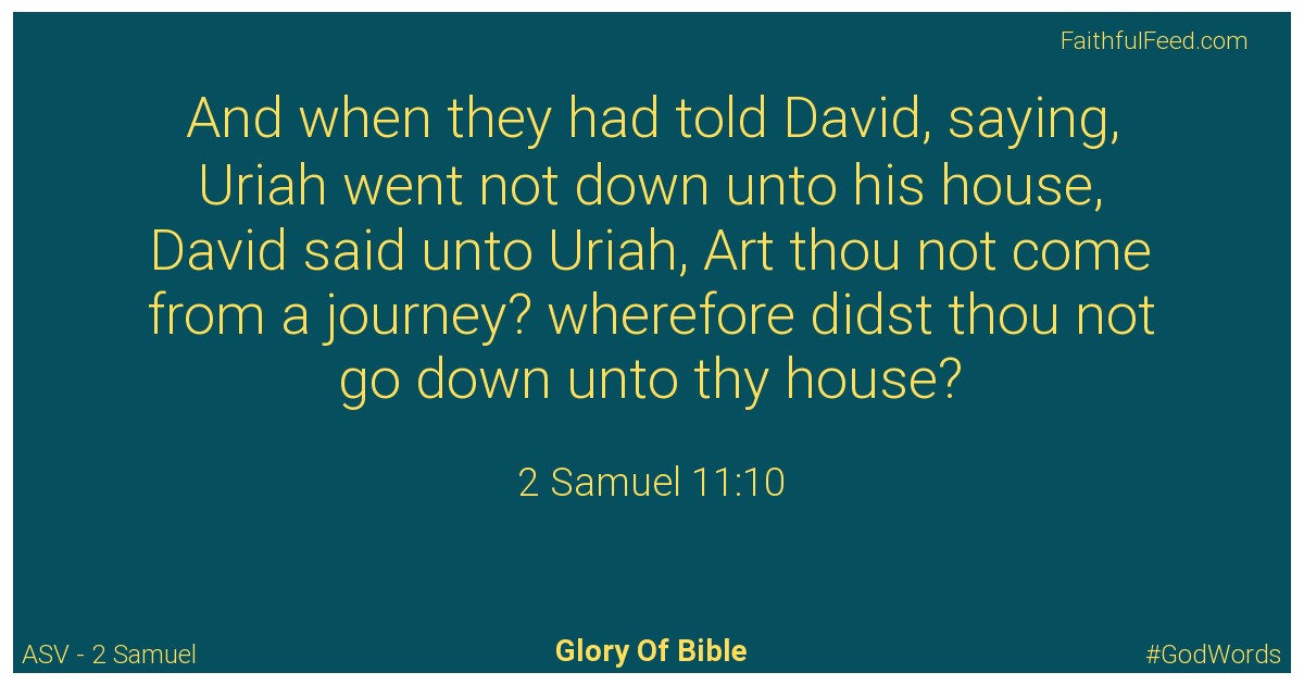 2-samuel 11:10 - Asv