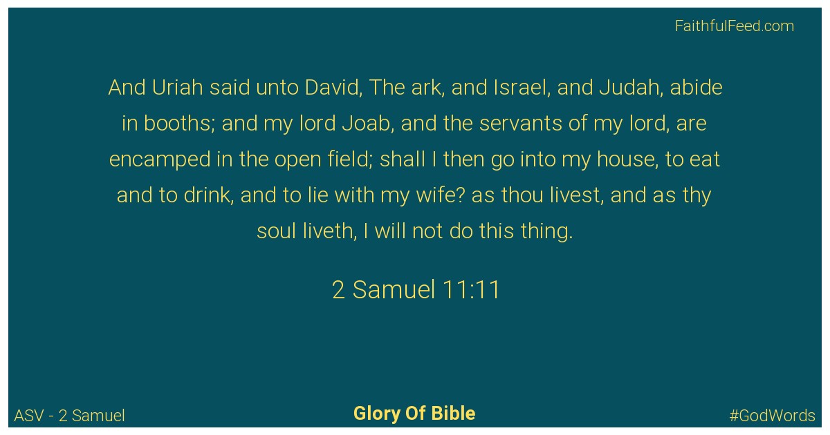 2-samuel 11:11 - Asv