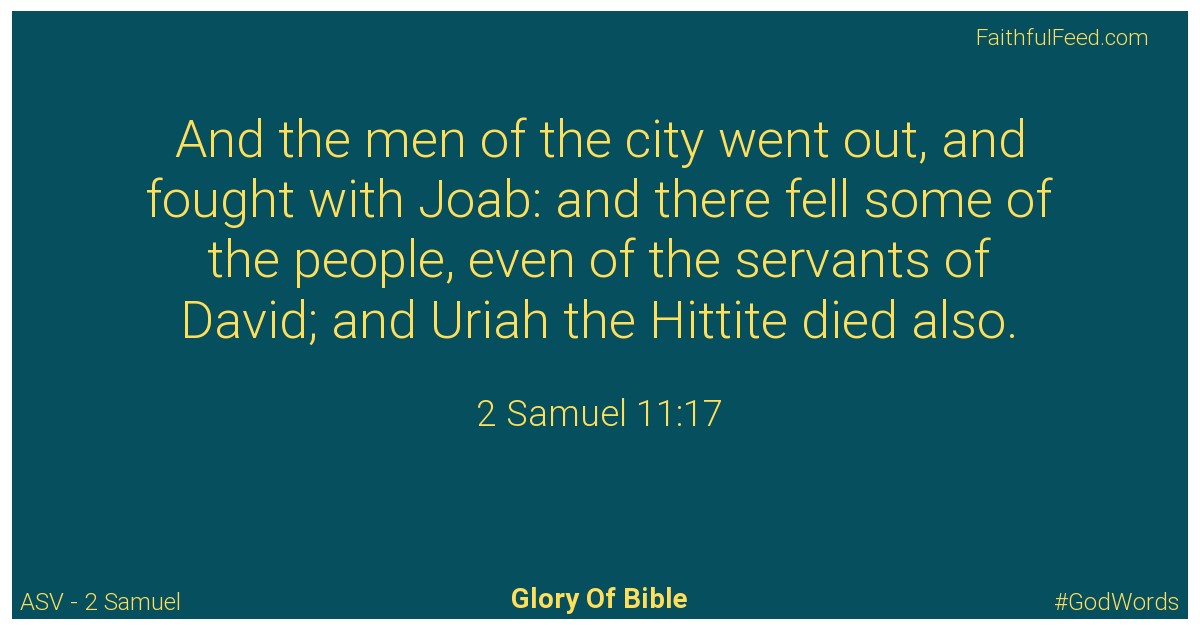 2-samuel 11:17 - Asv