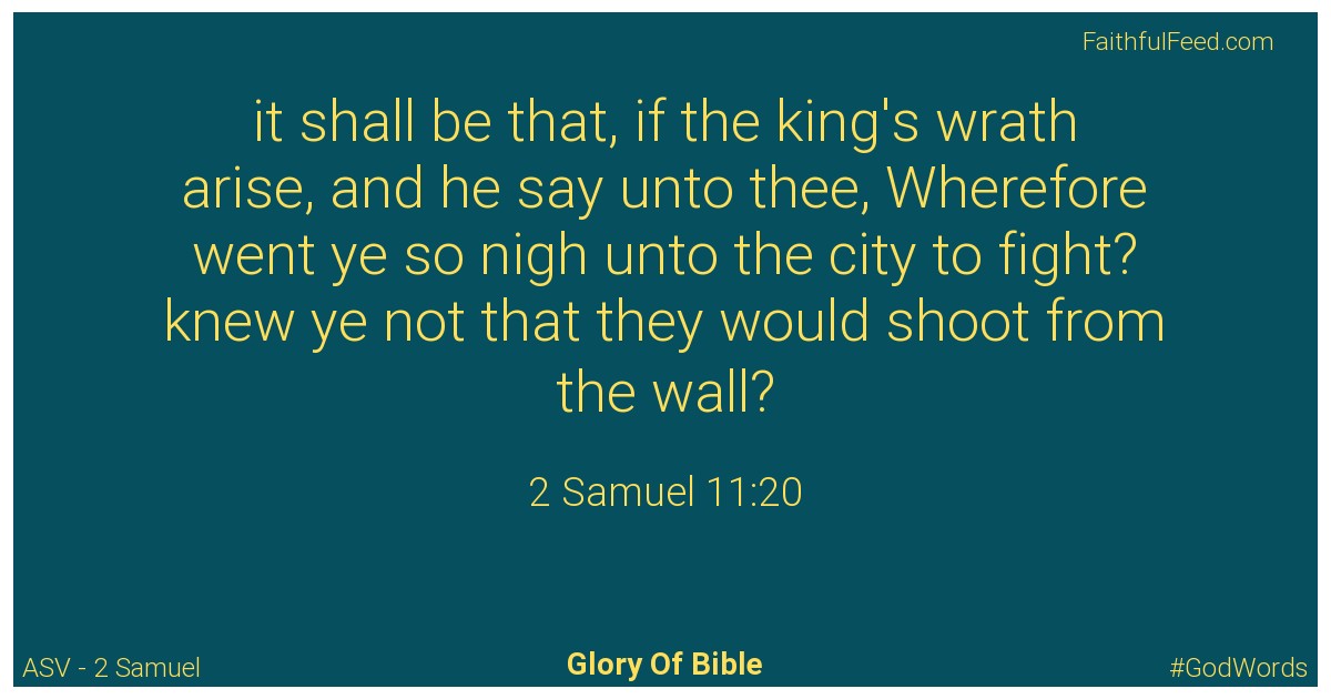 2-samuel 11:20 - Asv
