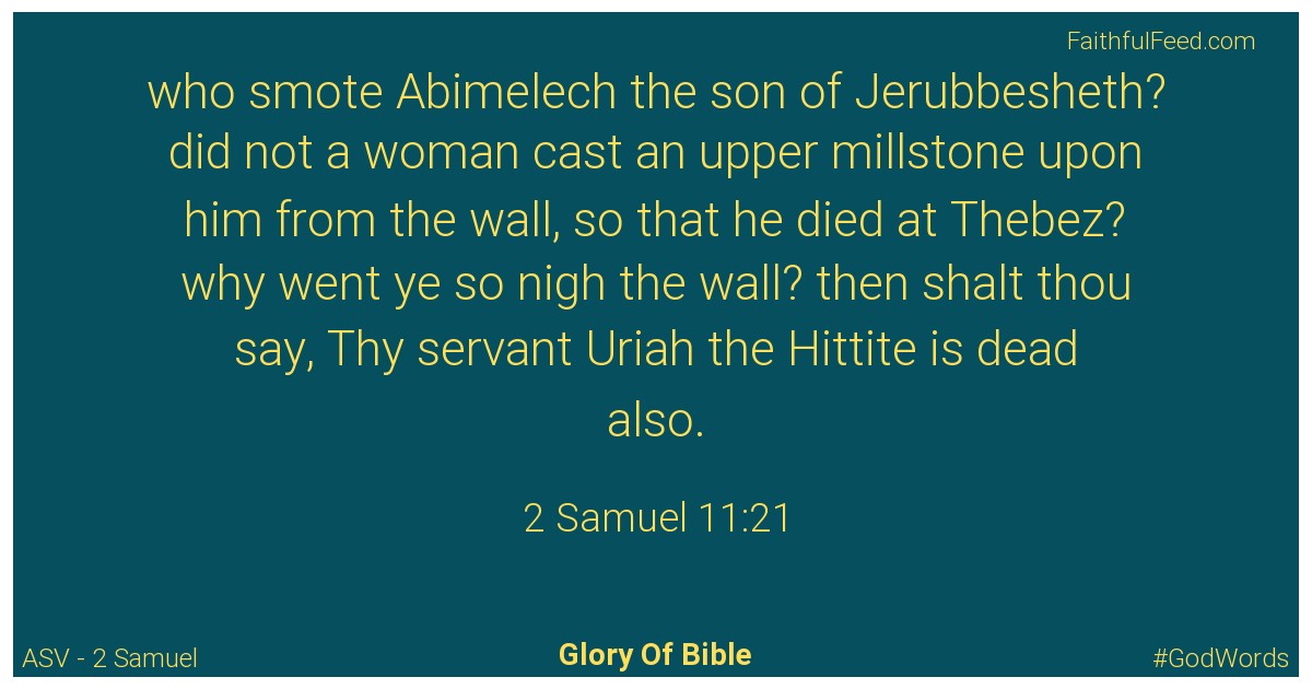 2-samuel 11:21 - Asv