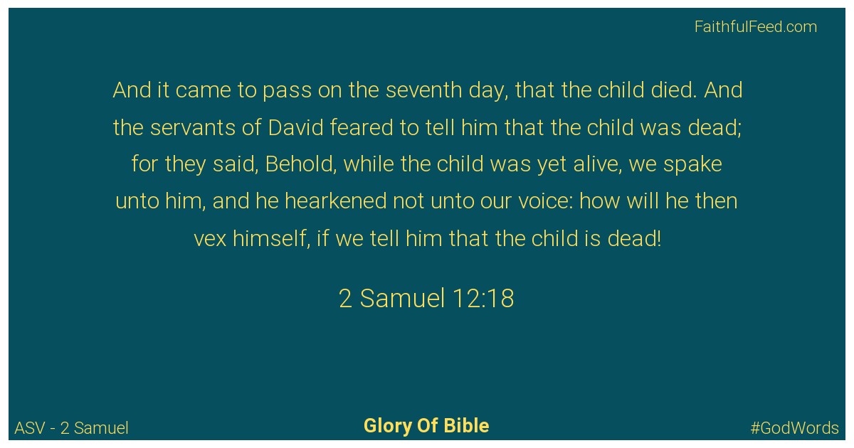 2-samuel 12:18 - Asv
