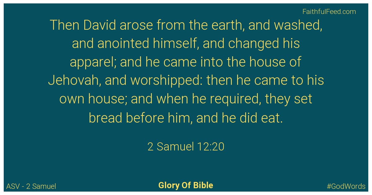 2-samuel 12:20 - Asv