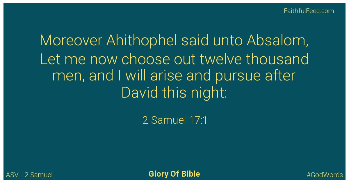 2-samuel 17:1 - Asv
