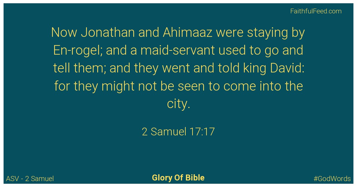 2-samuel 17:17 - Asv