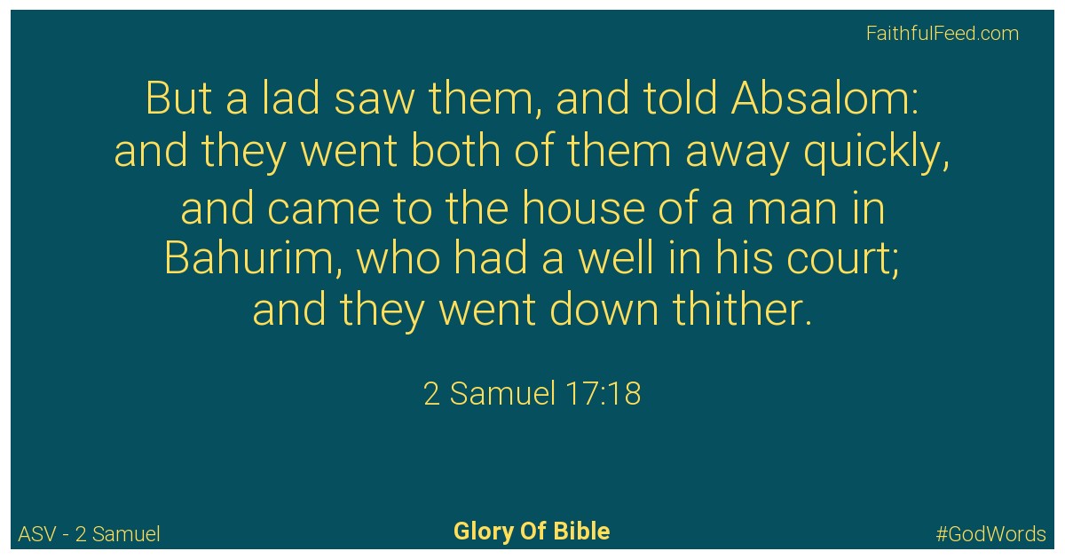 2-samuel 17:18 - Asv