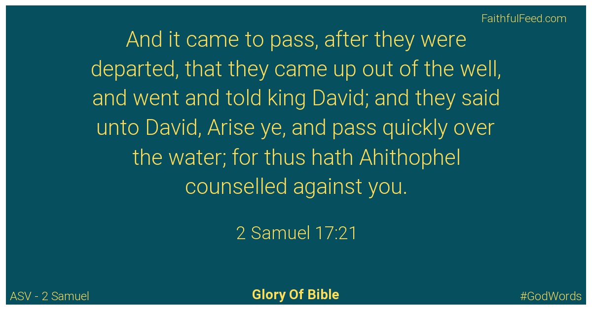 2-samuel 17:21 - Asv
