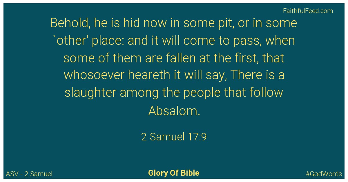2-samuel 17:9 - Asv