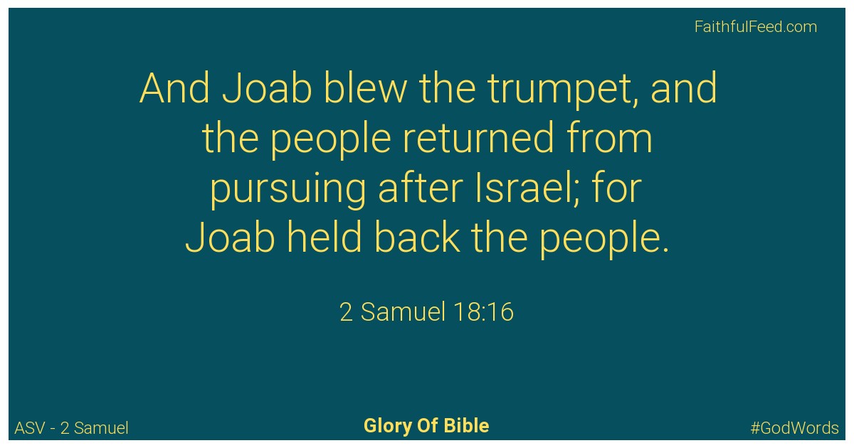 2-samuel 18:16 - Asv