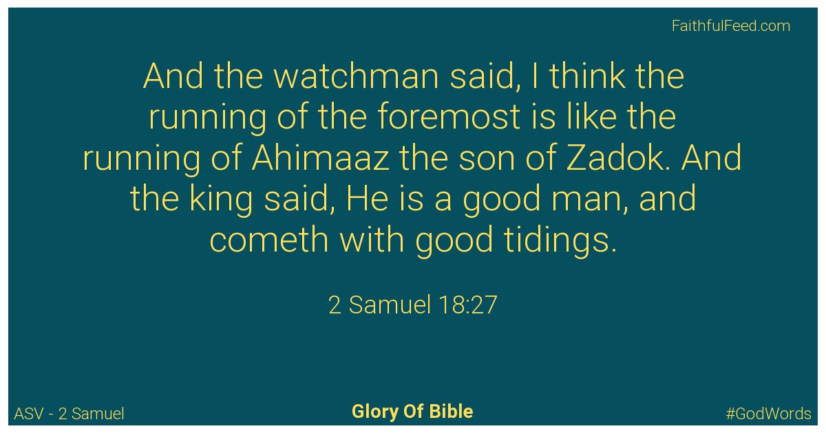 2-samuel 18:27 - Asv