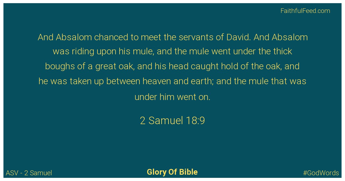 2-samuel 18:9 - Asv