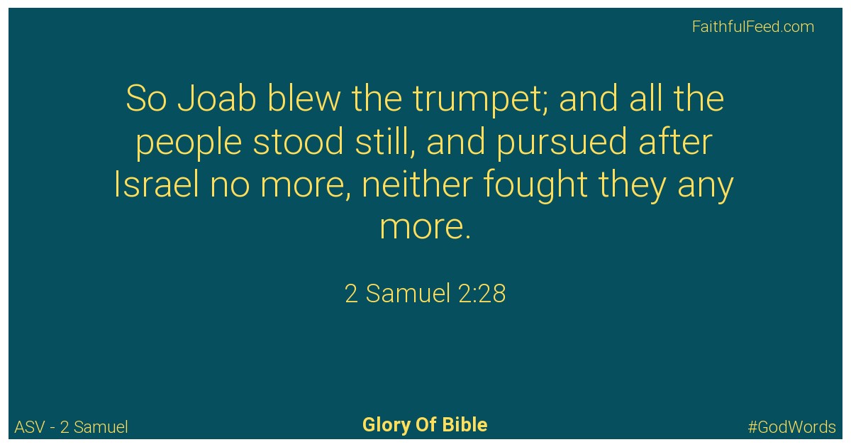 2-samuel 2:28 - Asv