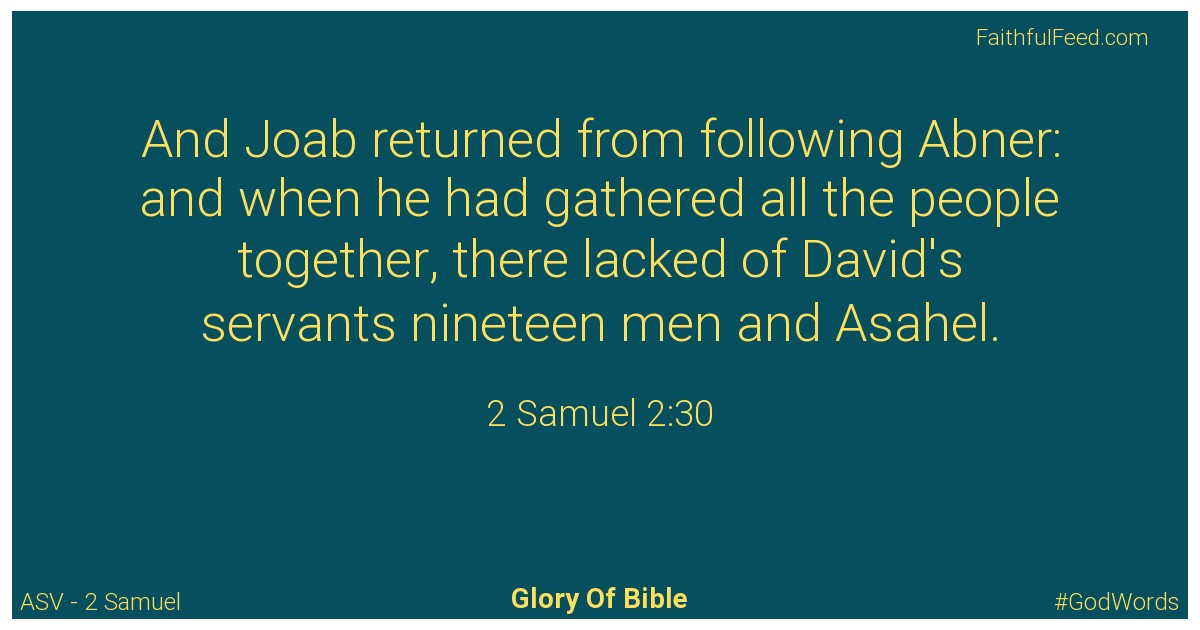 2-samuel 2:30 - Asv