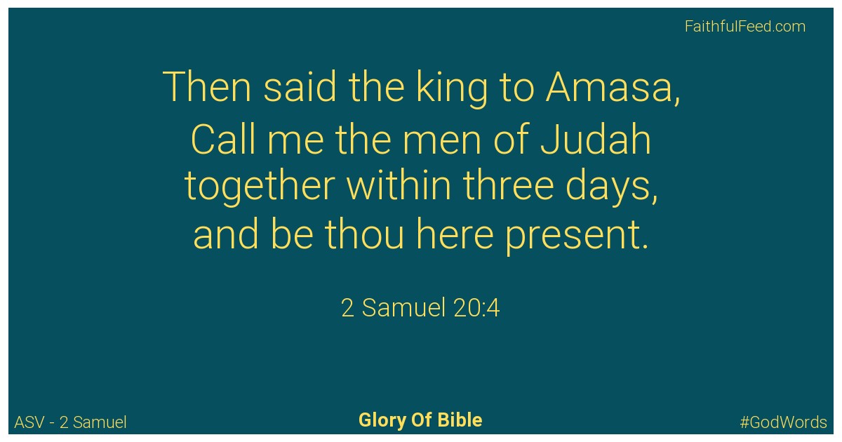 2-samuel 20:4 - Asv