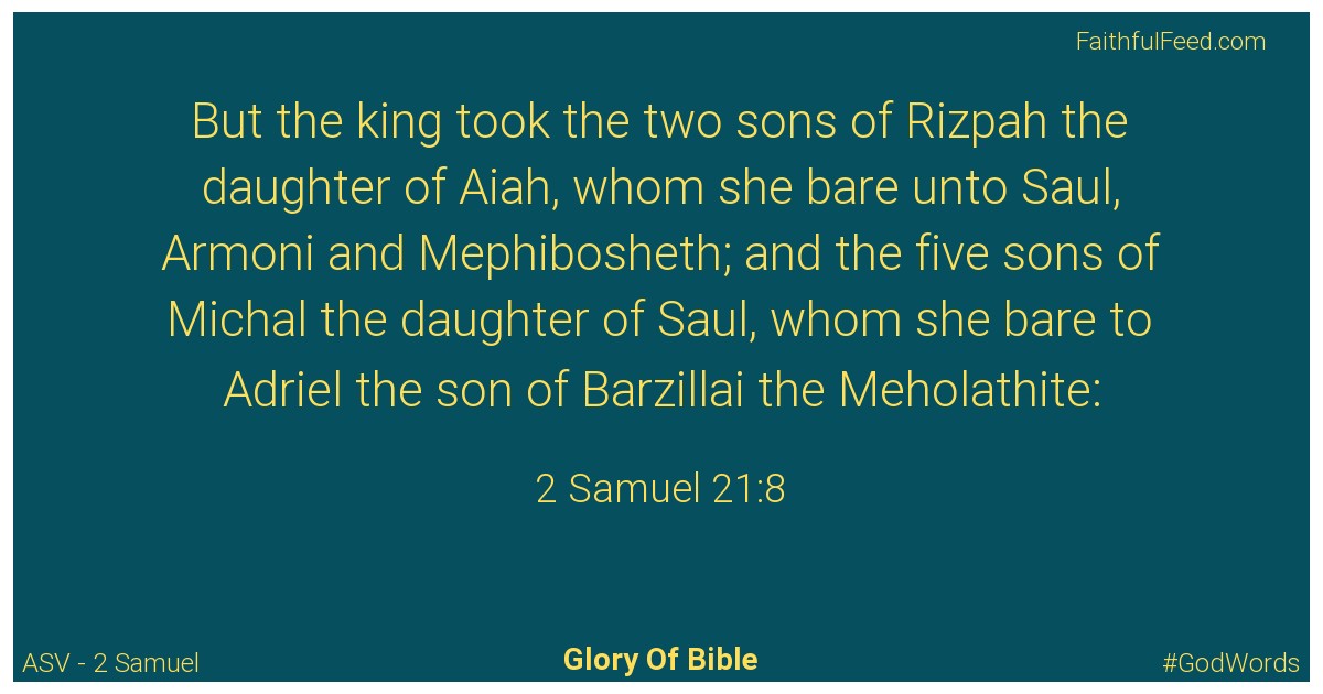 2-samuel 21:8 - Asv