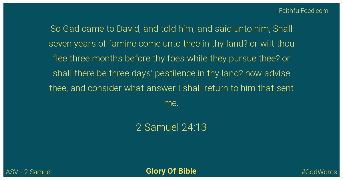 2-samuel 24:13 - Asv