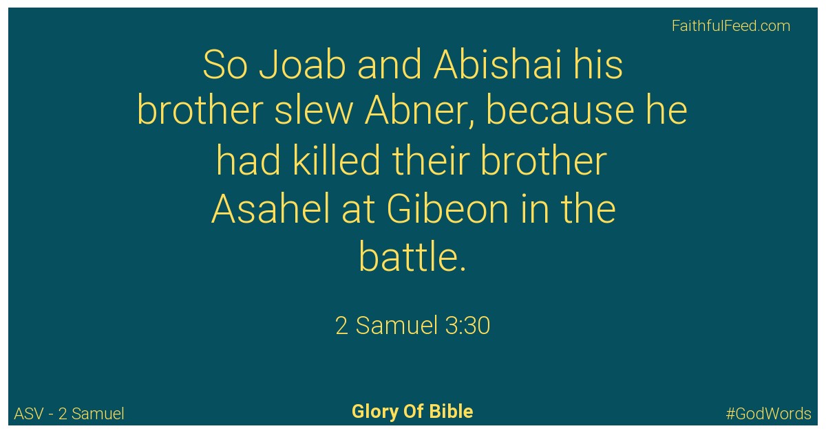 2-samuel 3:30 - Asv