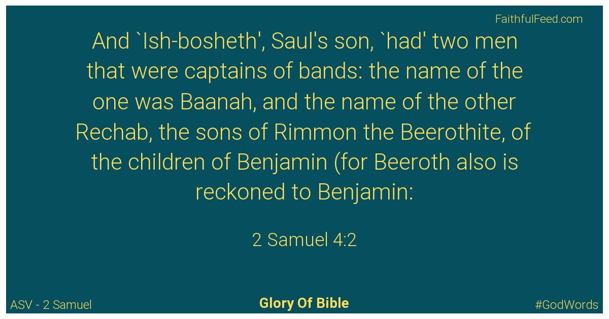 2-samuel 4:2 - Asv