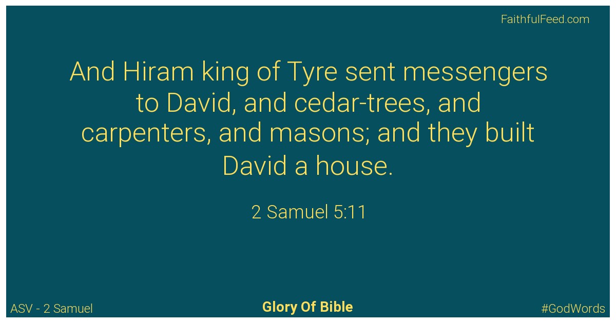 2-samuel 5:11 - Asv