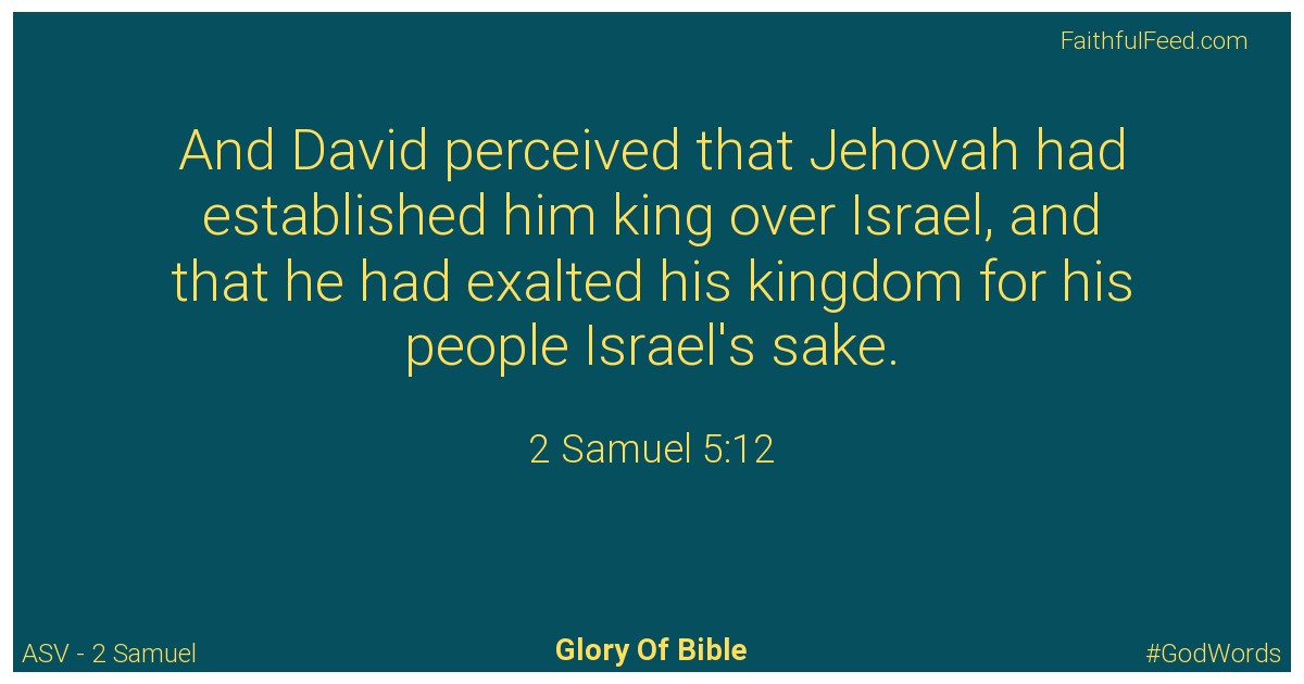 2-samuel 5:12 - Asv