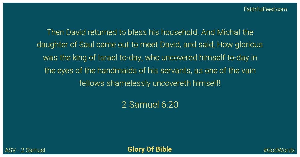 2-samuel 6:20 - Asv