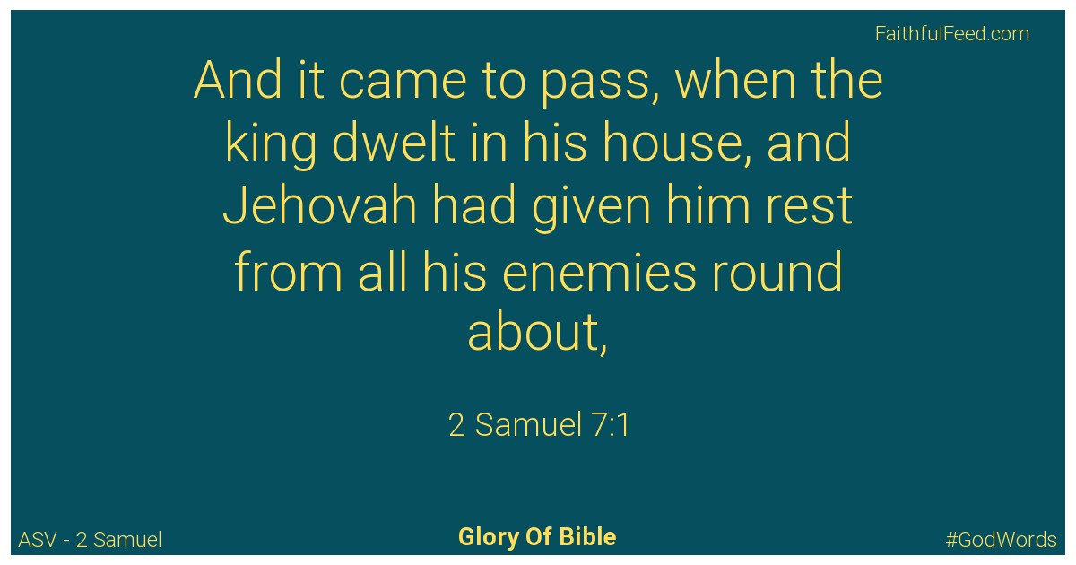2-samuel 7:1 - Asv
