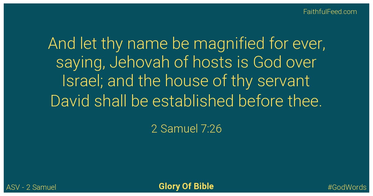 2-samuel 7:26 - Asv