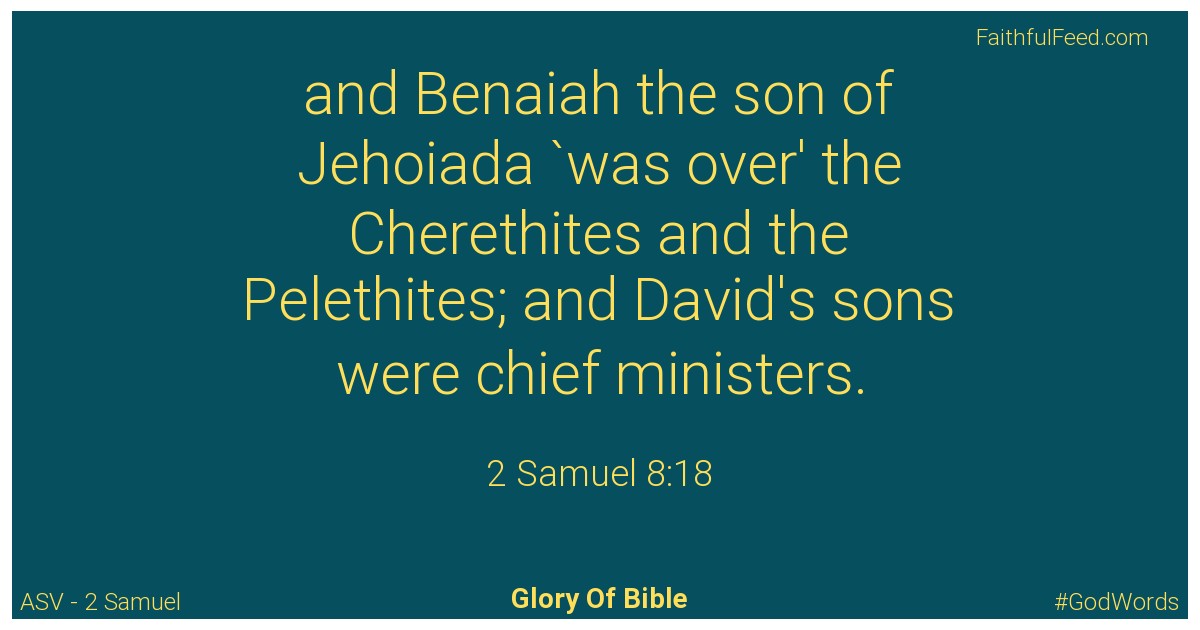 2-samuel 8:18 - Asv