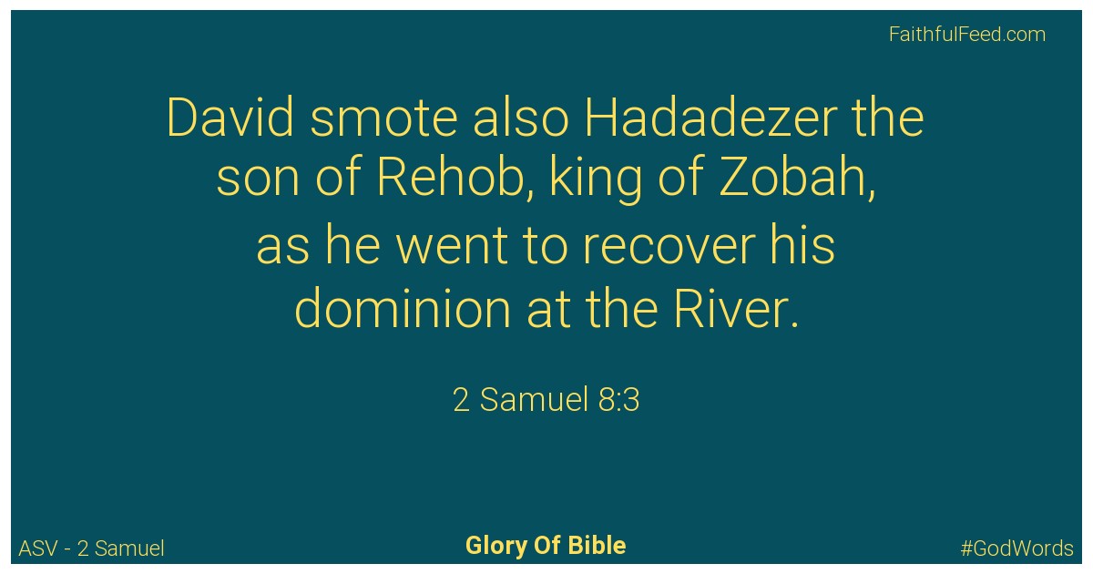 2-samuel 8:3 - Asv