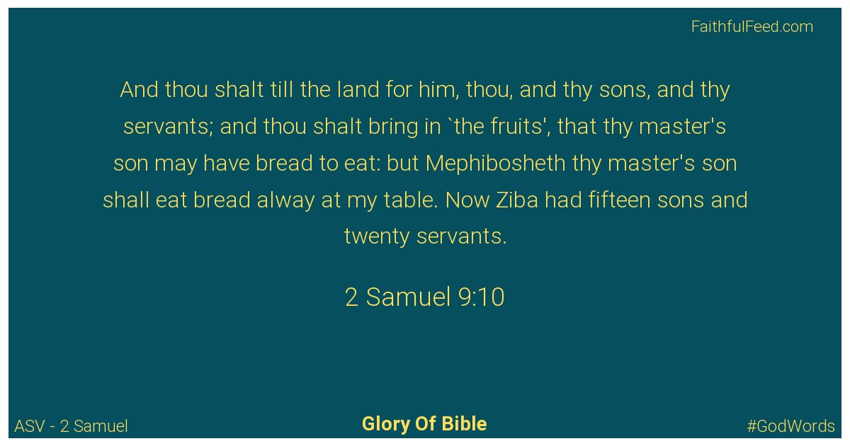 2-samuel 9:10 - Asv
