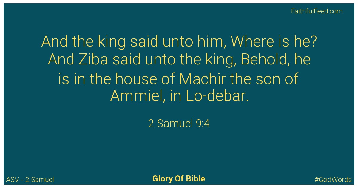 2-samuel 9:4 - Asv