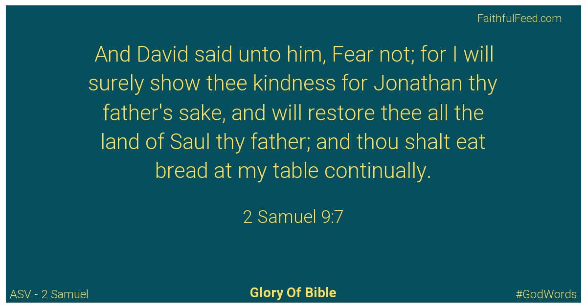 2-samuel 9:7 - Asv