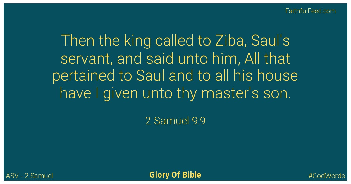 2-samuel 9:9 - Asv