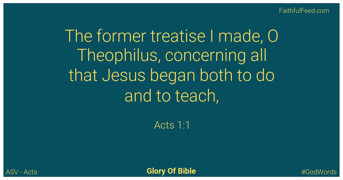 The Bible Verses from Acts Chapter 1 - Asv