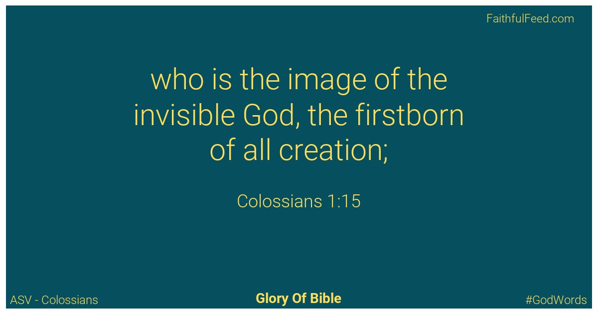 The Bible Chapters from Colossians - Asv