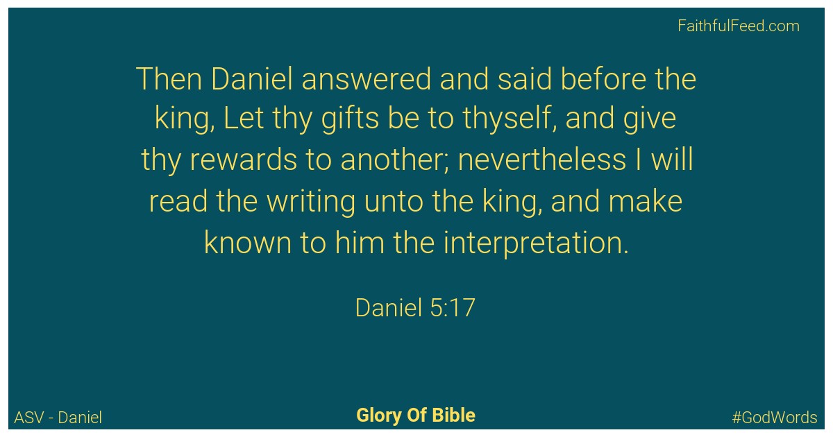 Daniel 5:17 - Asv