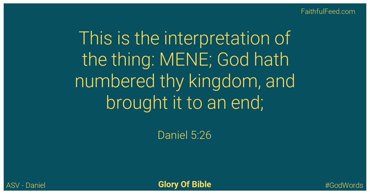 Daniel 5:26 - Asv