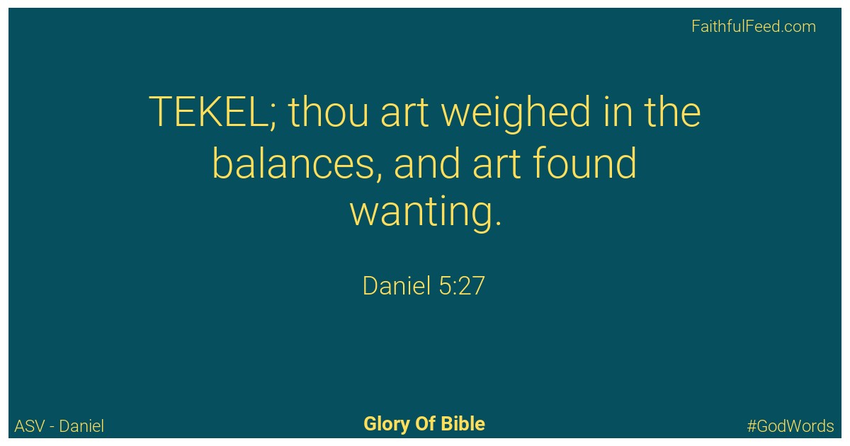 Daniel 5:27 - Asv