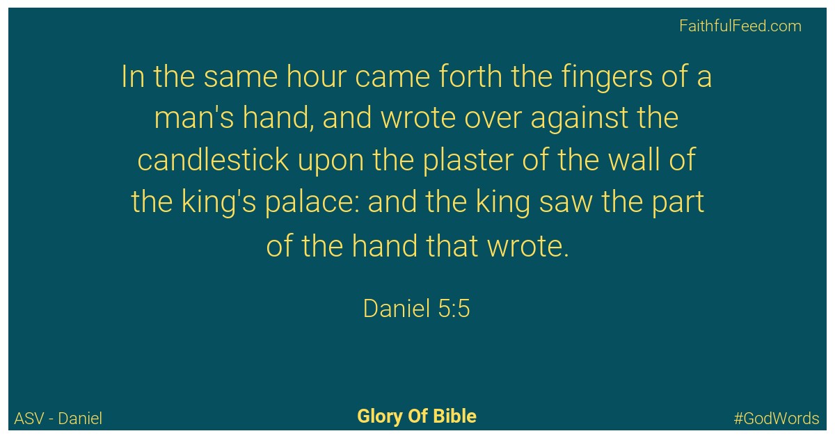 Daniel 5:5 - Asv