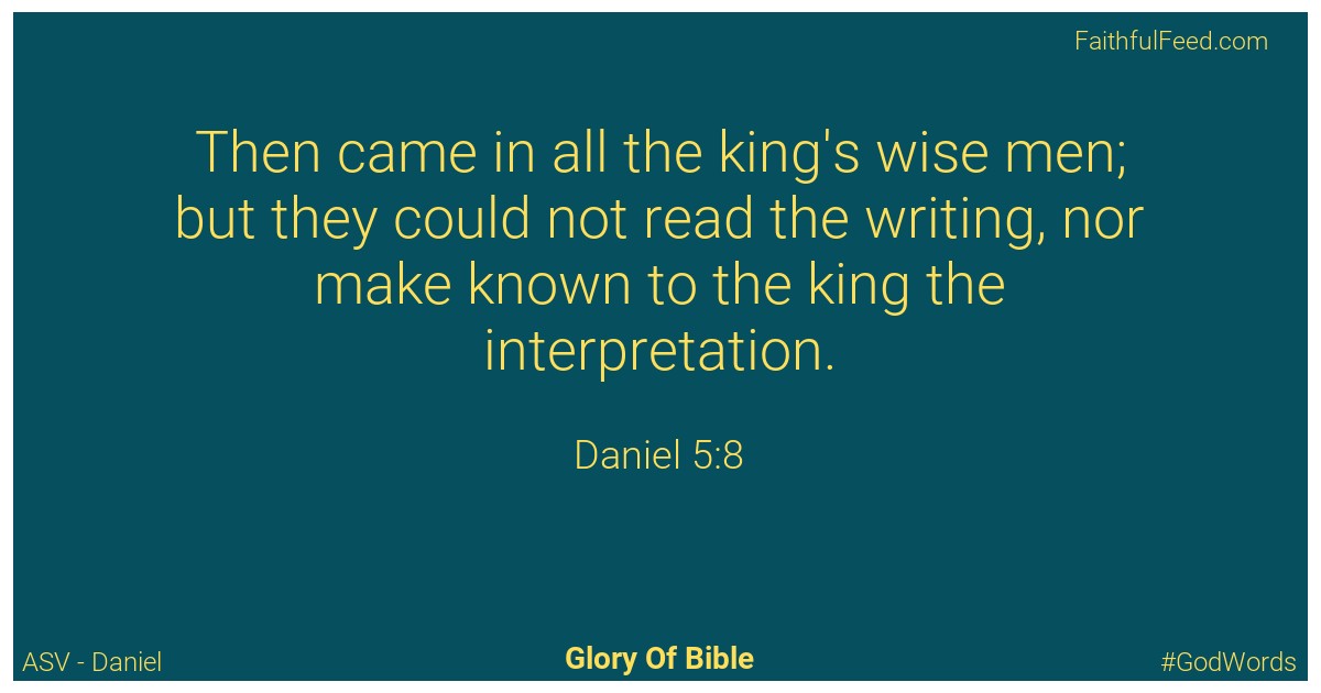 Daniel 5:8 - Asv