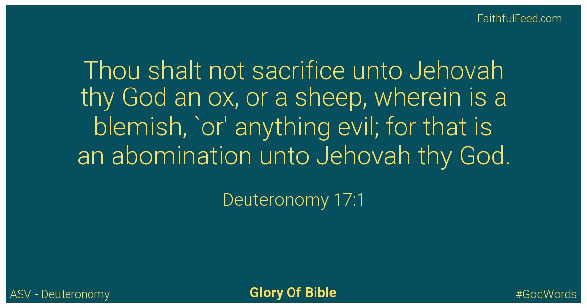 Deuteronomy 17:1 - Asv