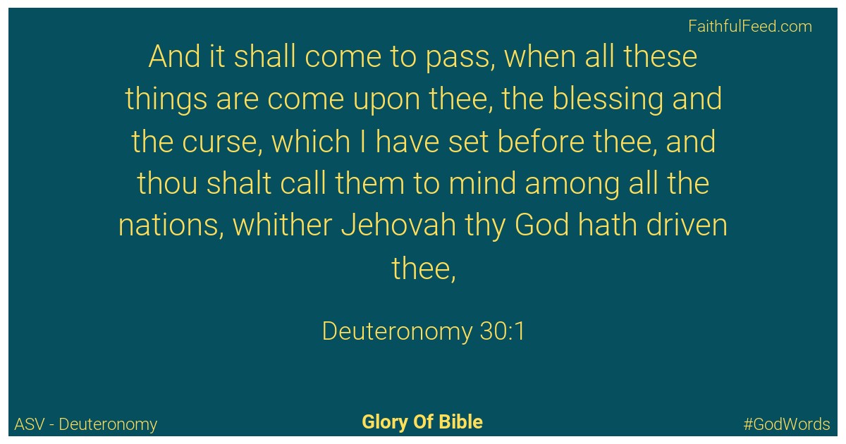 Deuteronomy 30:1 - Asv