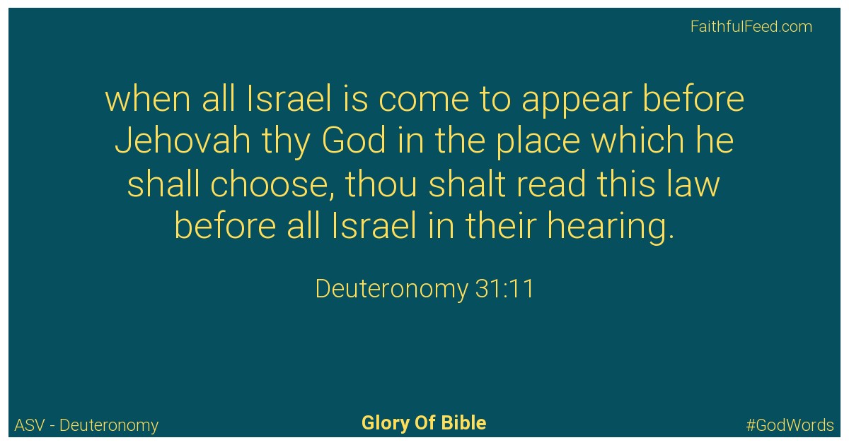 Deuteronomy 31:11 - Asv