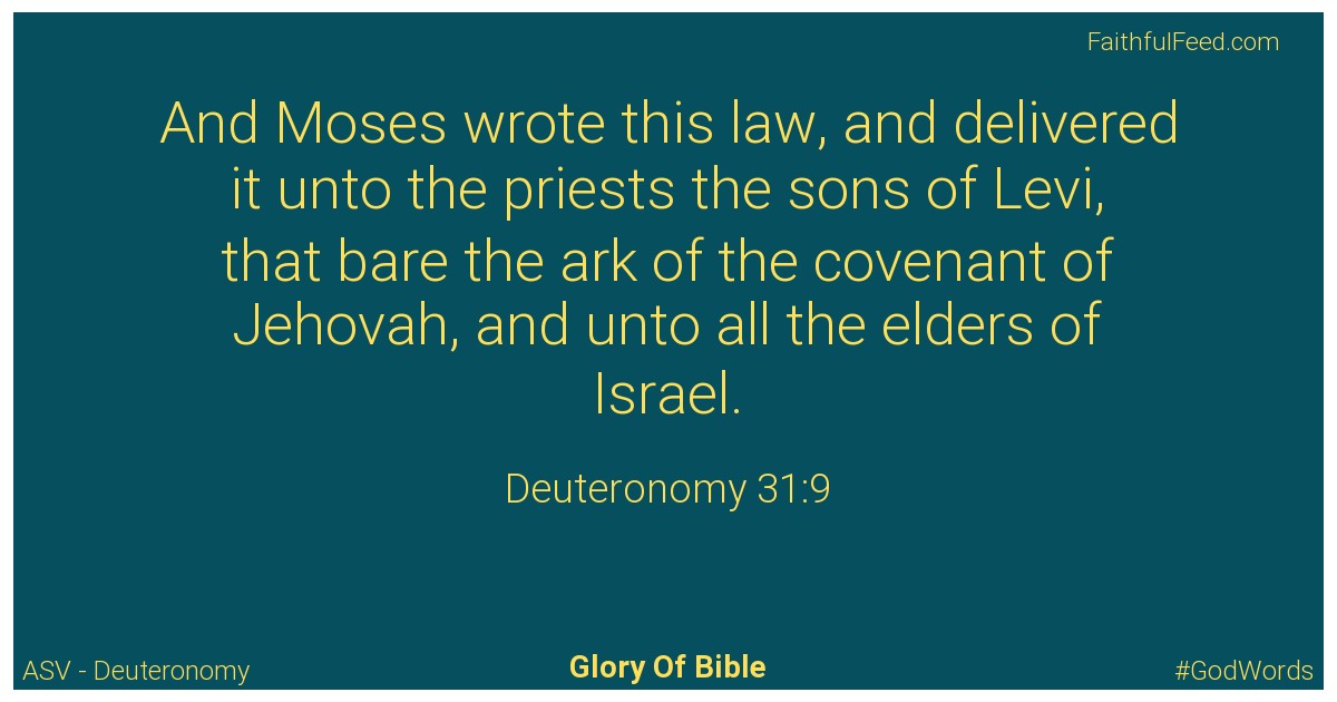 Deuteronomy 31:9 - Asv