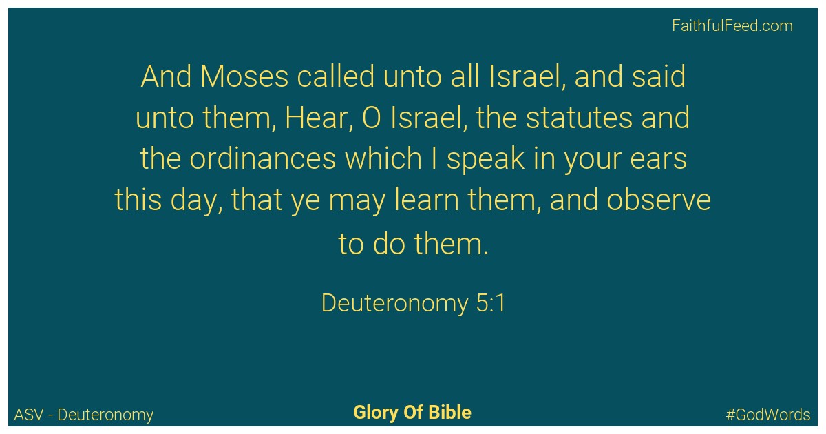 Deuteronomy 5:1 - Asv