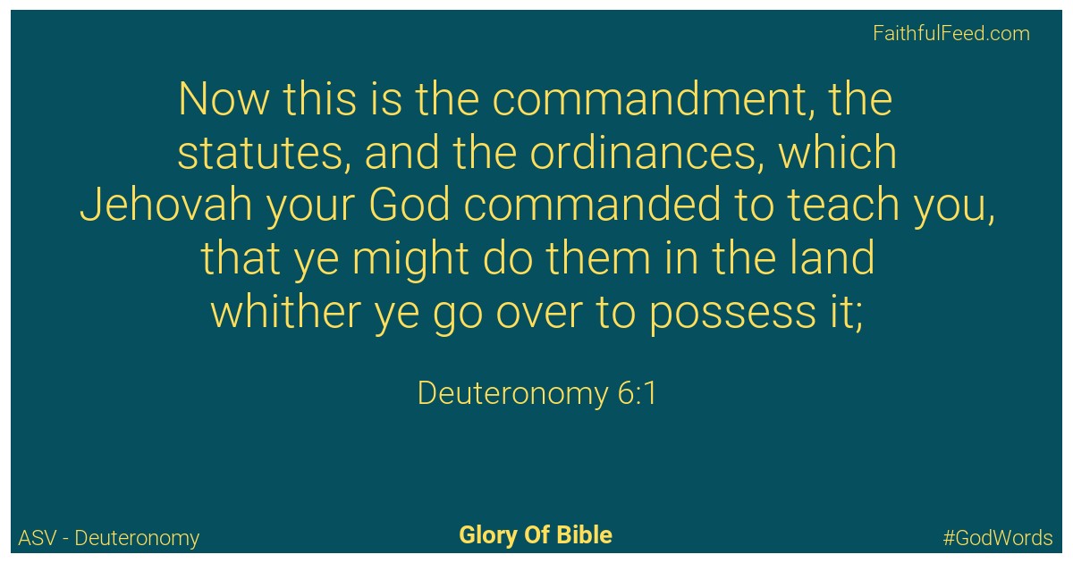 Deuteronomy 6:1 - Asv