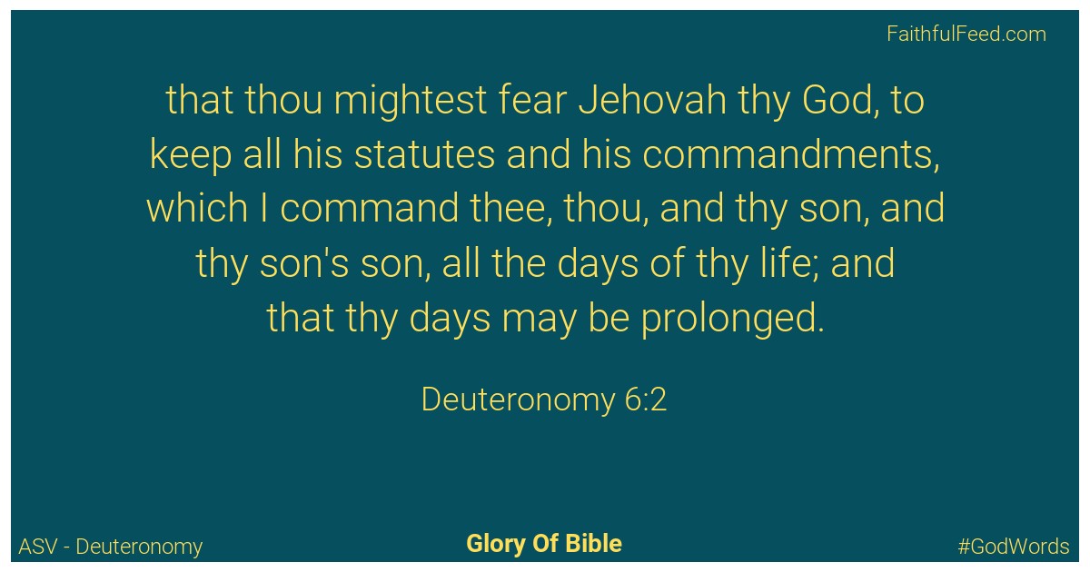 Deuteronomy 6:2 - Asv