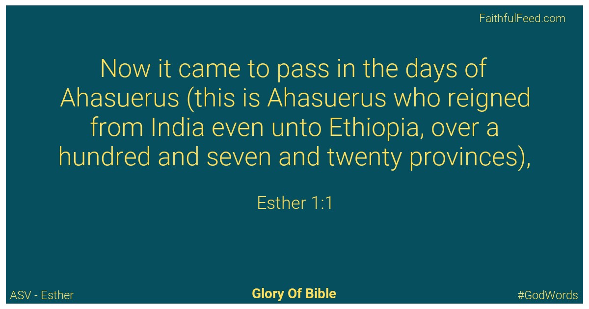 Esther 1:1 - Asv